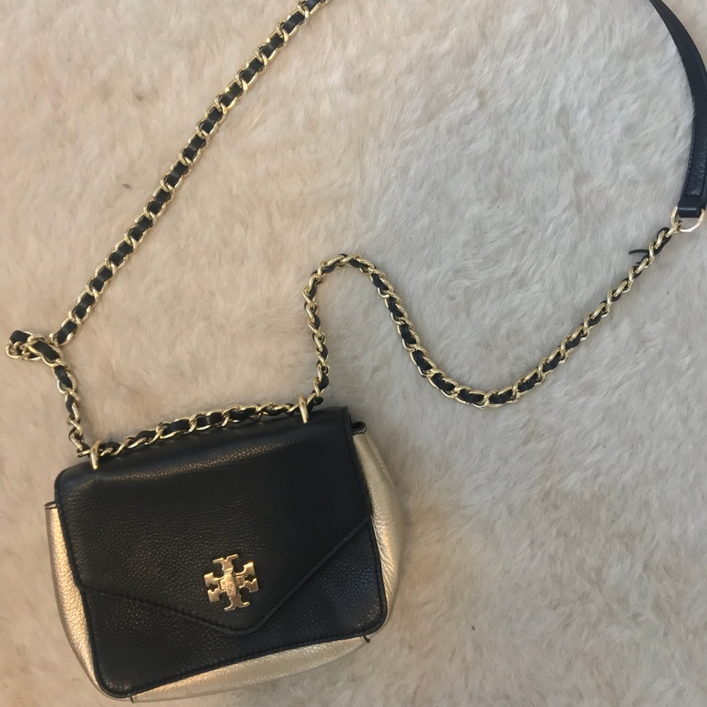 Tory Burch black and gold mini crossbody